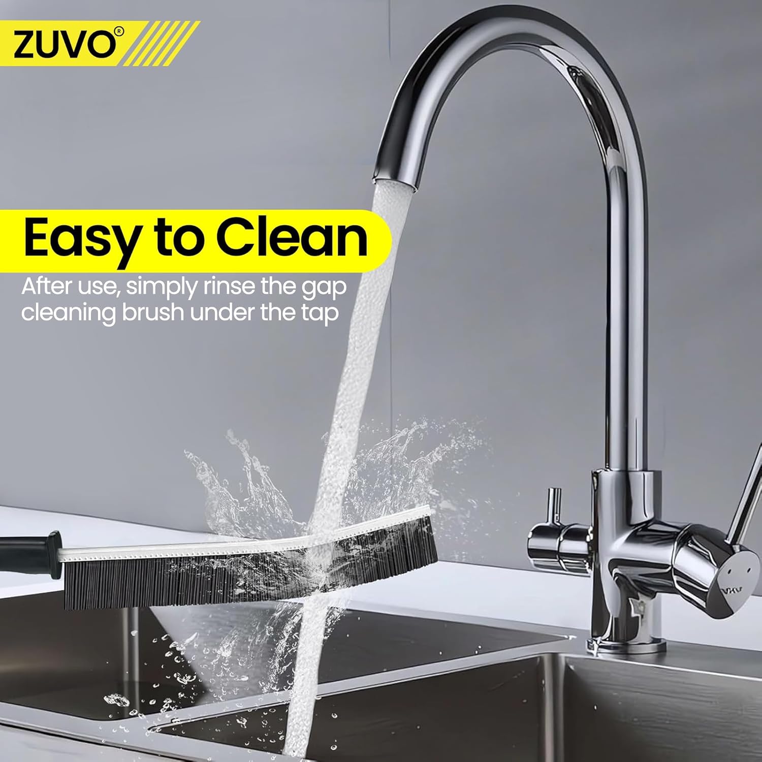 Zuvo Crevice Cleaning Brush 2-Pack XL Gap & Grout Cleaner