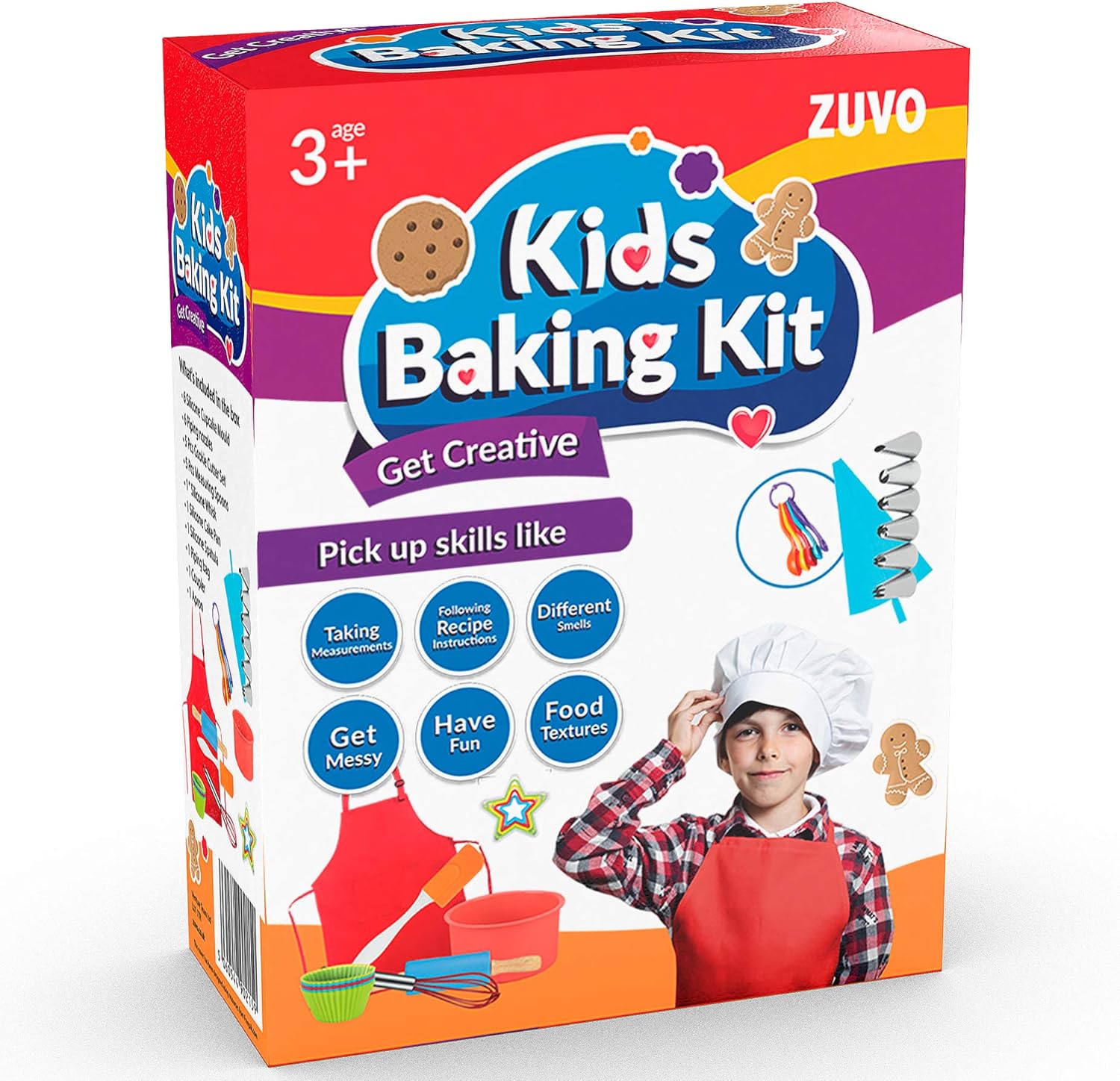 Zuvo Children's Multicolour Baking and Cooking Kit Set of 29 Pieces | Made of Durable BPA Free Food Grade Materials | Dishwasher Safe and Silicone Tested Multi-Shape Kit for Children and Adult