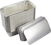 Zuvo 50 Pack Large Aluminium Foil Food Containers with Lids – 600ml