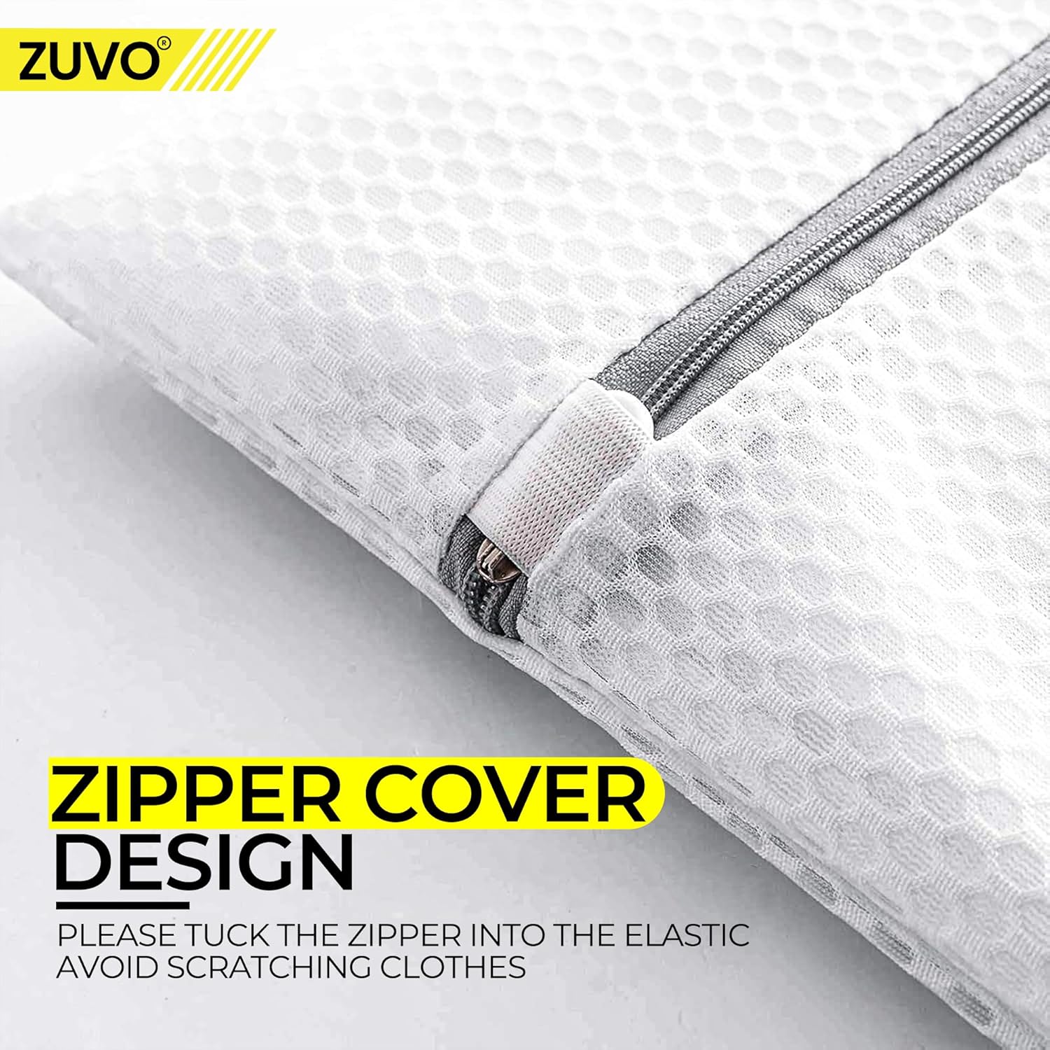 Zuvo Mesh Laundry Bags for Washing Machine with Zips Pack of 4