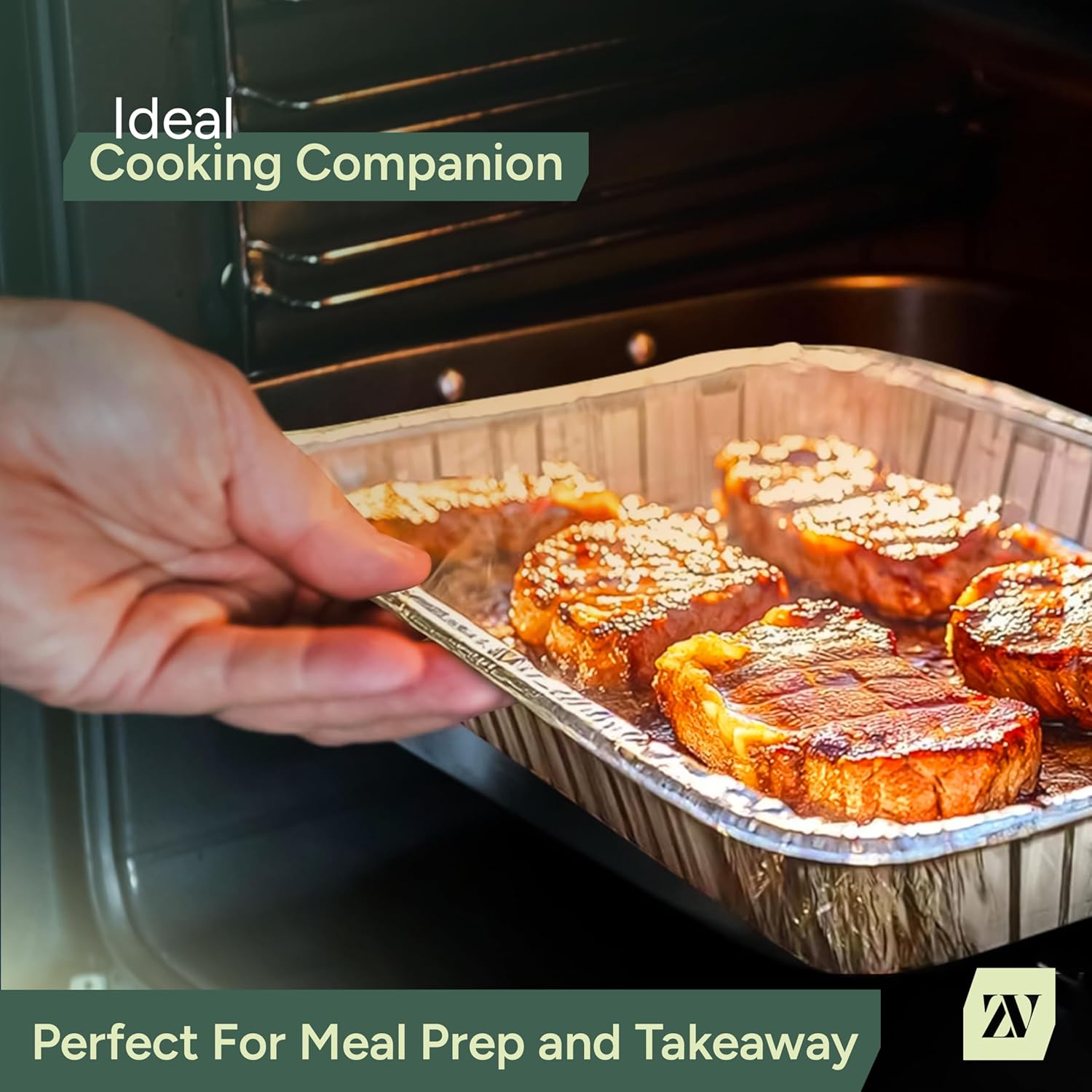 Zuvo | 10 x Large Foil Aluminium Trays 32x26x7cm | Heavy-Duty Oven & BBQ Pans