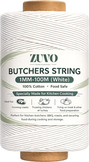 Zuvo Butchers Twine 100m White Cotton String for Meat Trussing and Baking