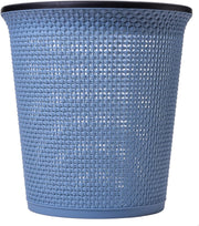 Zuvo Plastic Trash Paper Bin Cylindrical Open Top Design, Blue