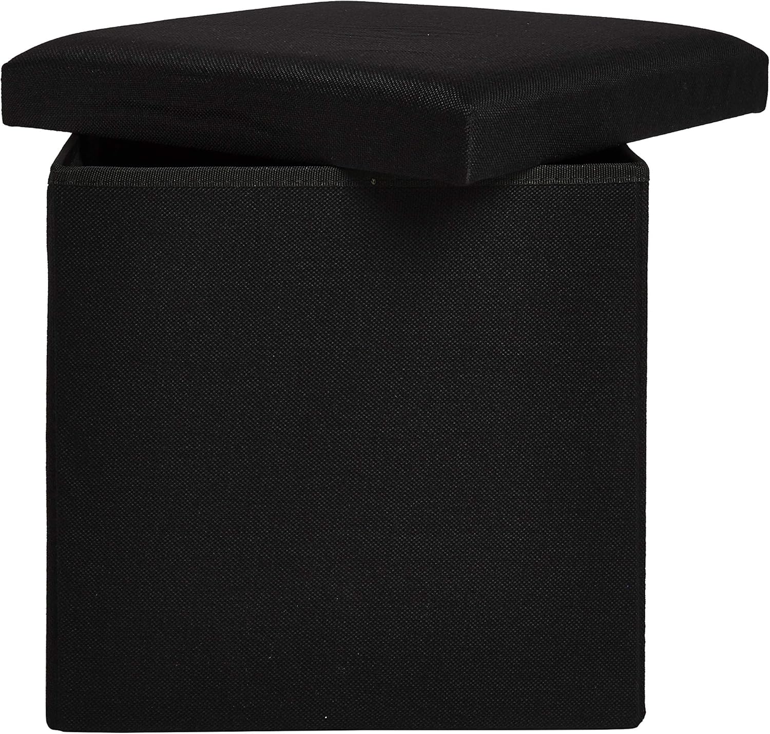 Zuvo Storage Ottoman Foldable Fabric Stool Chair Box 38x38x38cm Black