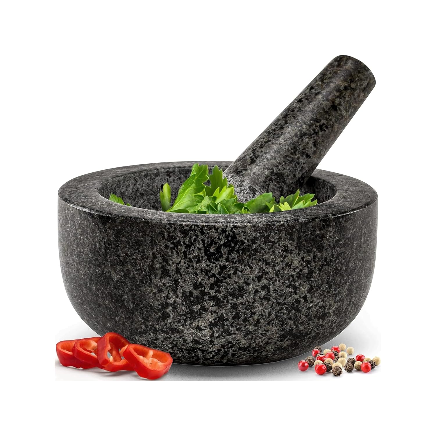 Pestle and Mortar Set – Premium Solid Natural Stone, Essential for Kitchen Essentials & Culinary Creations – Durable and Elegant Design by Zuvo