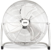 Zuvo 20in High Velocity Floor Fan 3 Speed Heavy Duty Metal Chrome