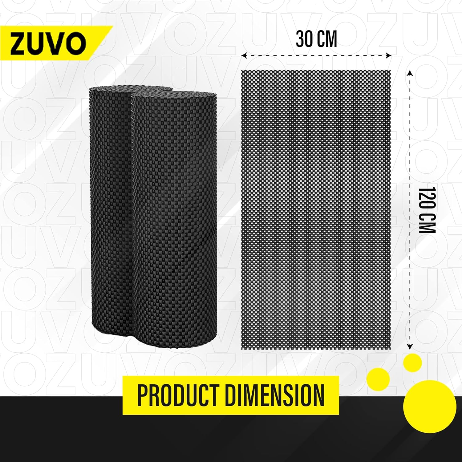 Zuvo Non Slip Mat 30x120cm Pack of 2 Rug Pad Gripper Anti Slip Black