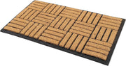 Zuvo Coir Door Mats - Heavy Duty Door Mats Cut to Size - Brown Coir with Non Slip PVC Backing - Coir Door Mats Outdoor & Indoor (40x70 cm - Zig Zag Coir Mat)