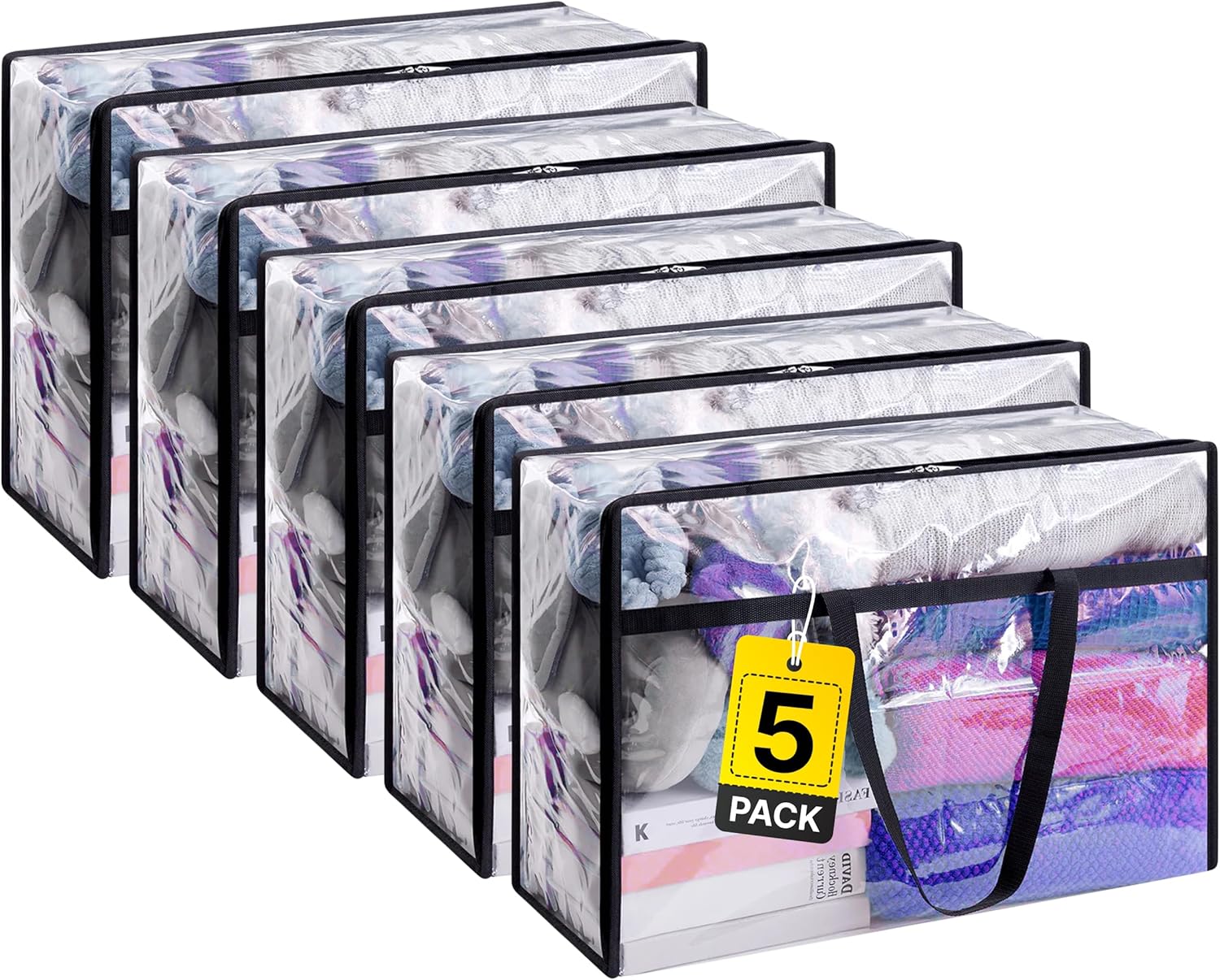 Zuvo Laundry Storage Bags Pack of 5, XL (46x23x38 cm)