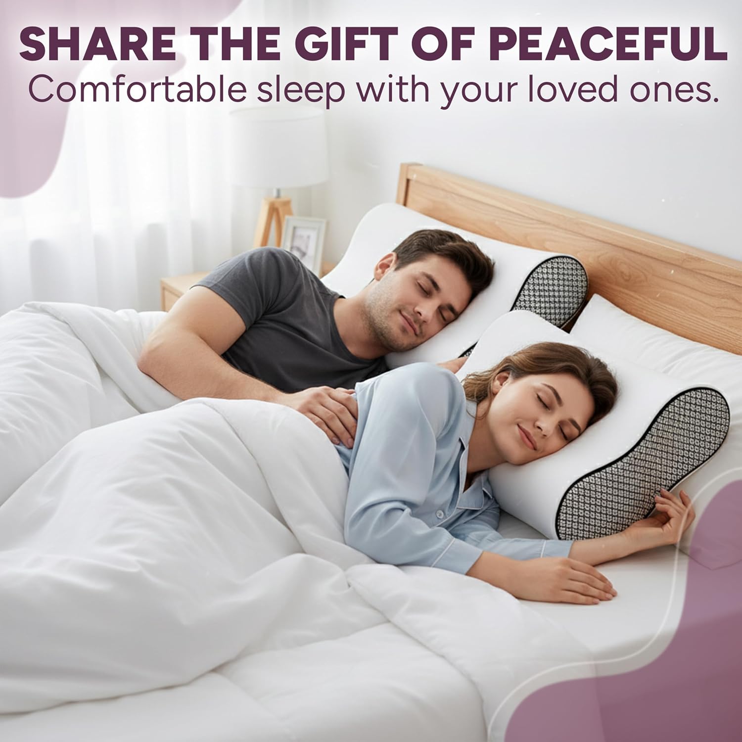 Memory Foam Contour Pillow for Neck & Shoulder Support Orthopaedic Design for Comfort Includes Free Sleep Eye Mask