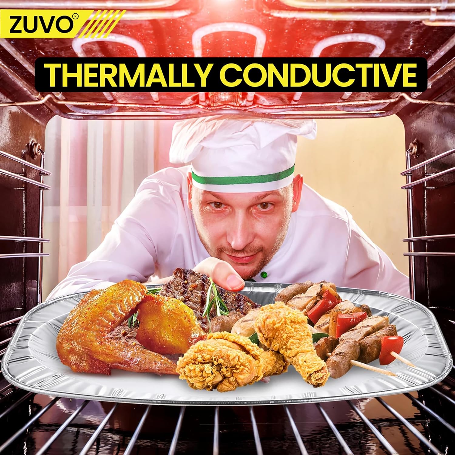 Zuvo Aluminium Serving Platters 20 Pack 35x23cm Oven & Freezer Safe