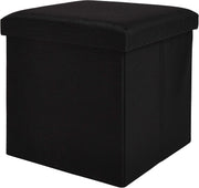 Zuvo Storage Ottoman Foldable Fabric Stool Chair Box 38x38x38cm Black