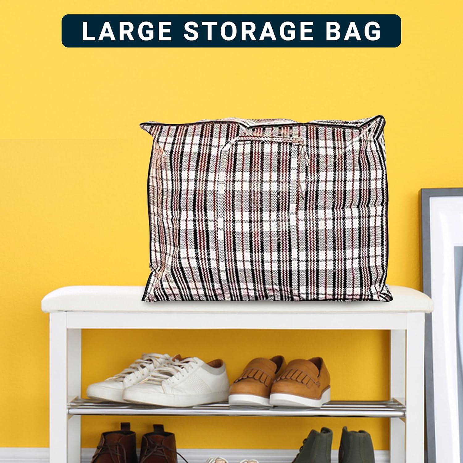 Zuvo Large Laundry Bags with Zip 5 Pack Waterproof Reusable Storage 60x50x25