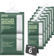 Zuvo Wardrobe Dehumidifier Hanging Bags 6 Pack Moisture Absorber