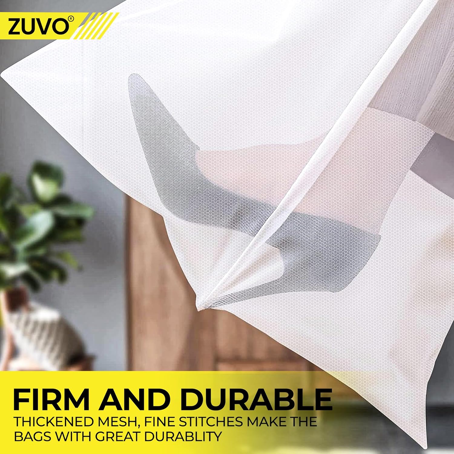 Zuvo Mesh Laundry Bags for Washing Machine with Zips Pack of 4
