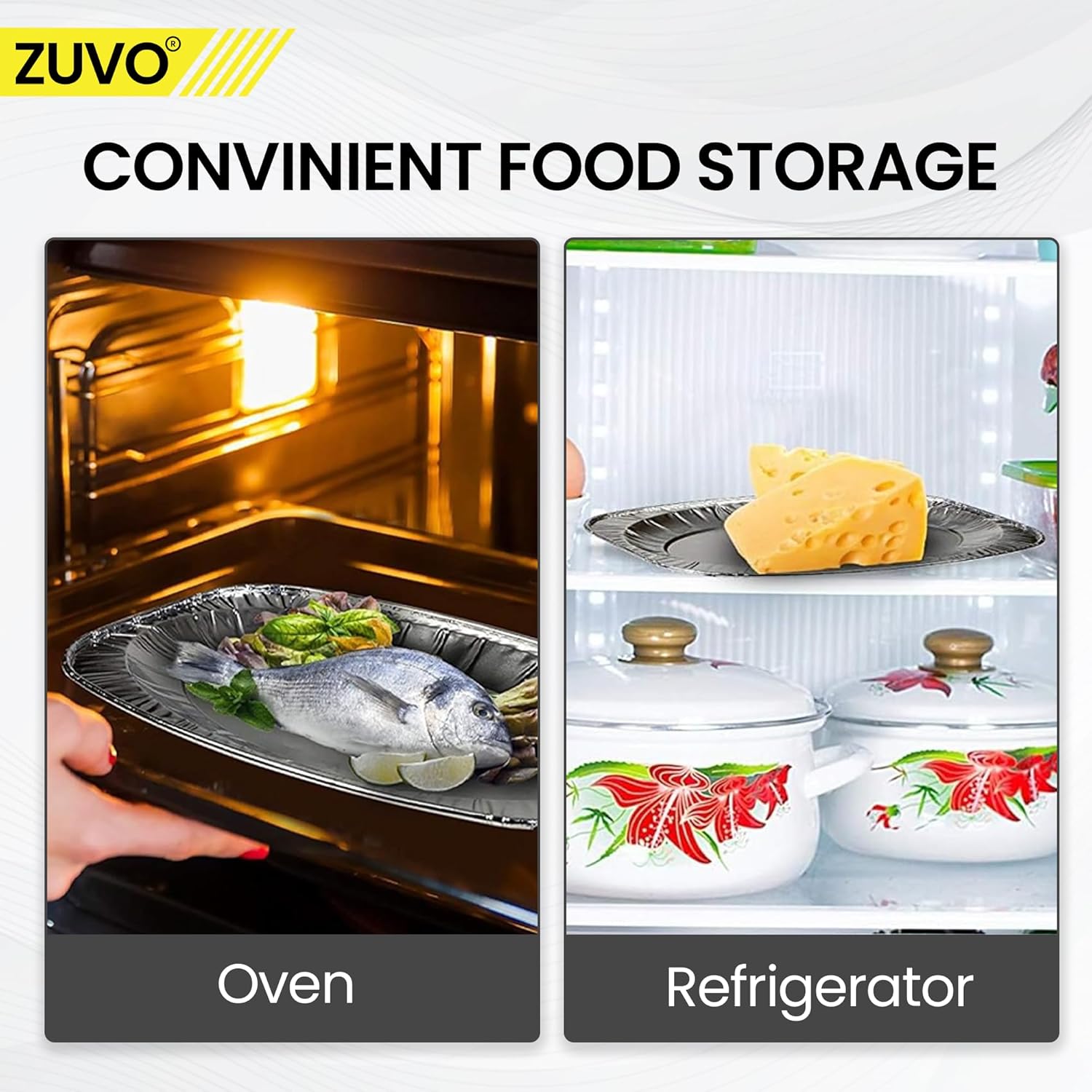 Zuvo Aluminium Serving Platters 10 Pack 35x24cm Oven & Freezer Safe