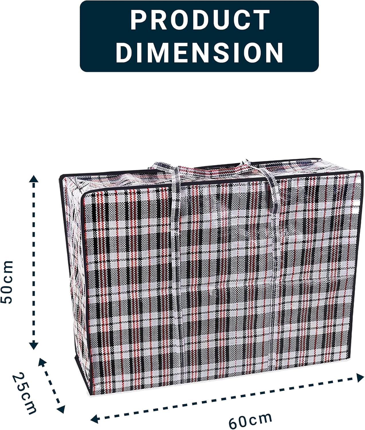 Zuvo Large Laundry Bags with Zip 5 Pack Waterproof Reusable Storage 60x50x25