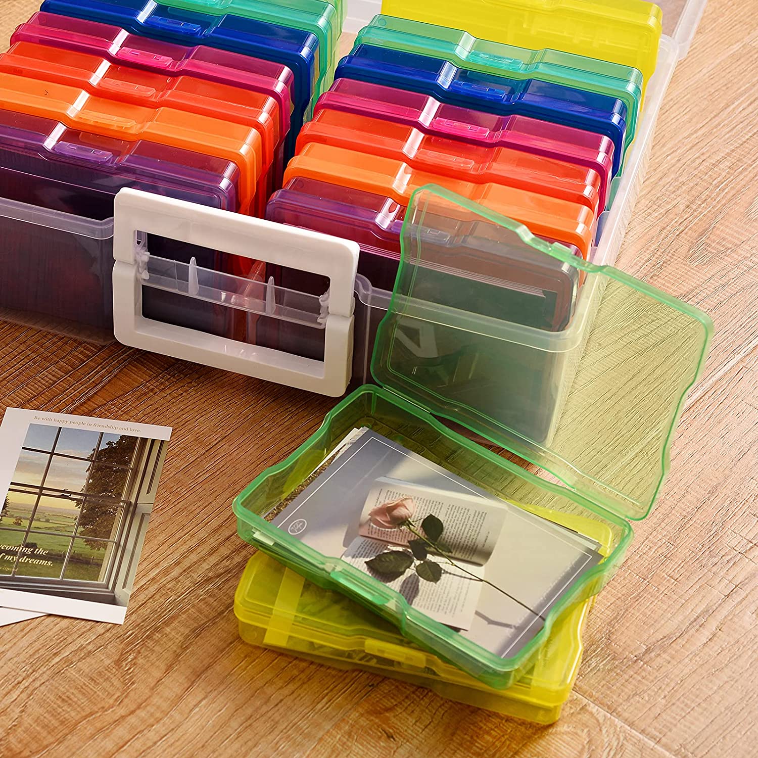 Plastic Photo Box Storage 16 Cases with Removable Dividers for Organizing Photographs, Stamps, Stationery, Jewellery, Seed, Toys, Arts and Craft. [Energy Class A+++]