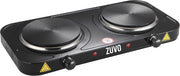 Zuvo 2000W Double Hot Plate Portable Black Cast Iron Hob with Thermostat