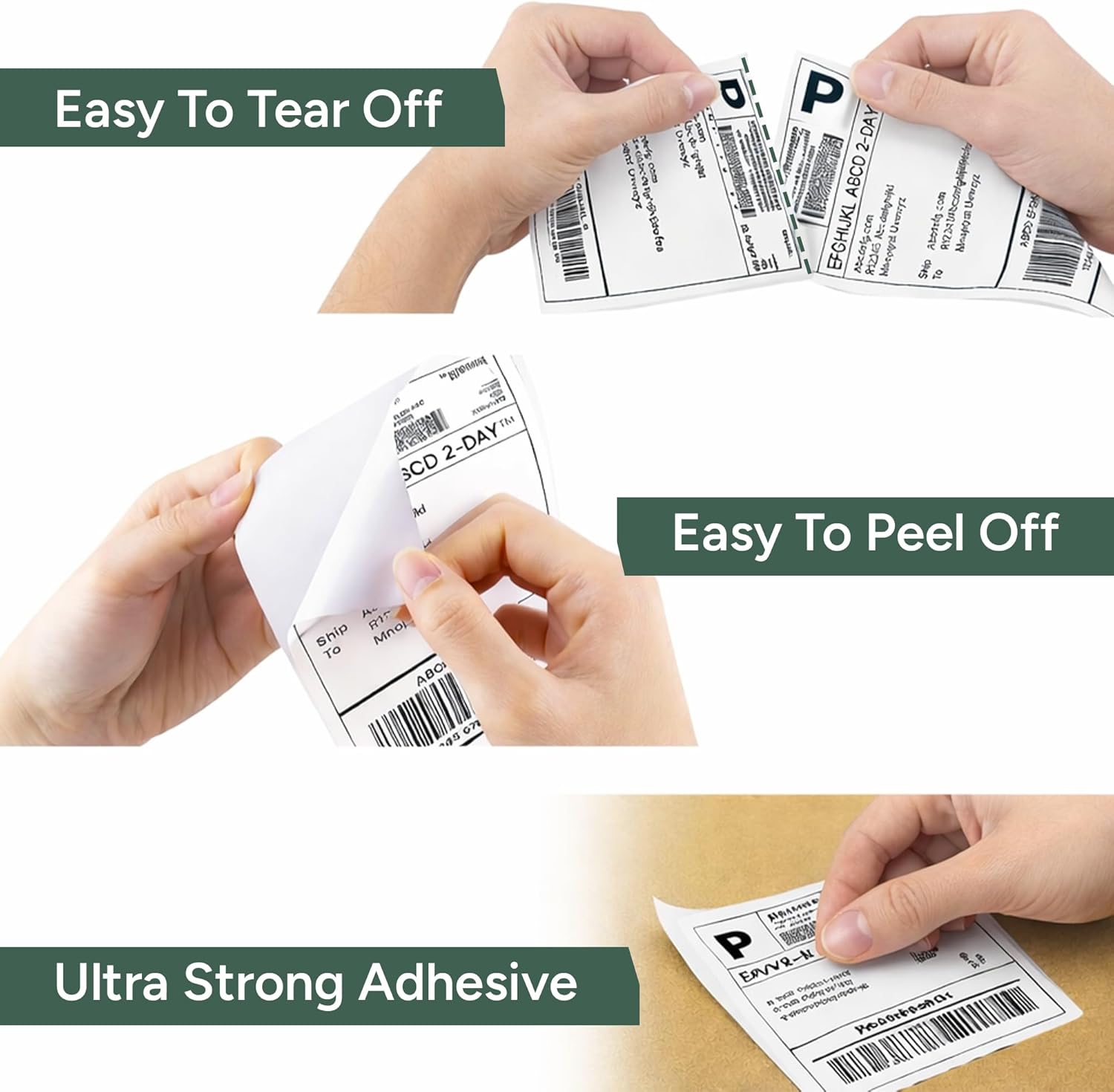 Zuvo 6x4 Thermal Shipping Labels | Direct Thermal Printer Labels 500 Pack | Self Adhesive Fanfold Paper