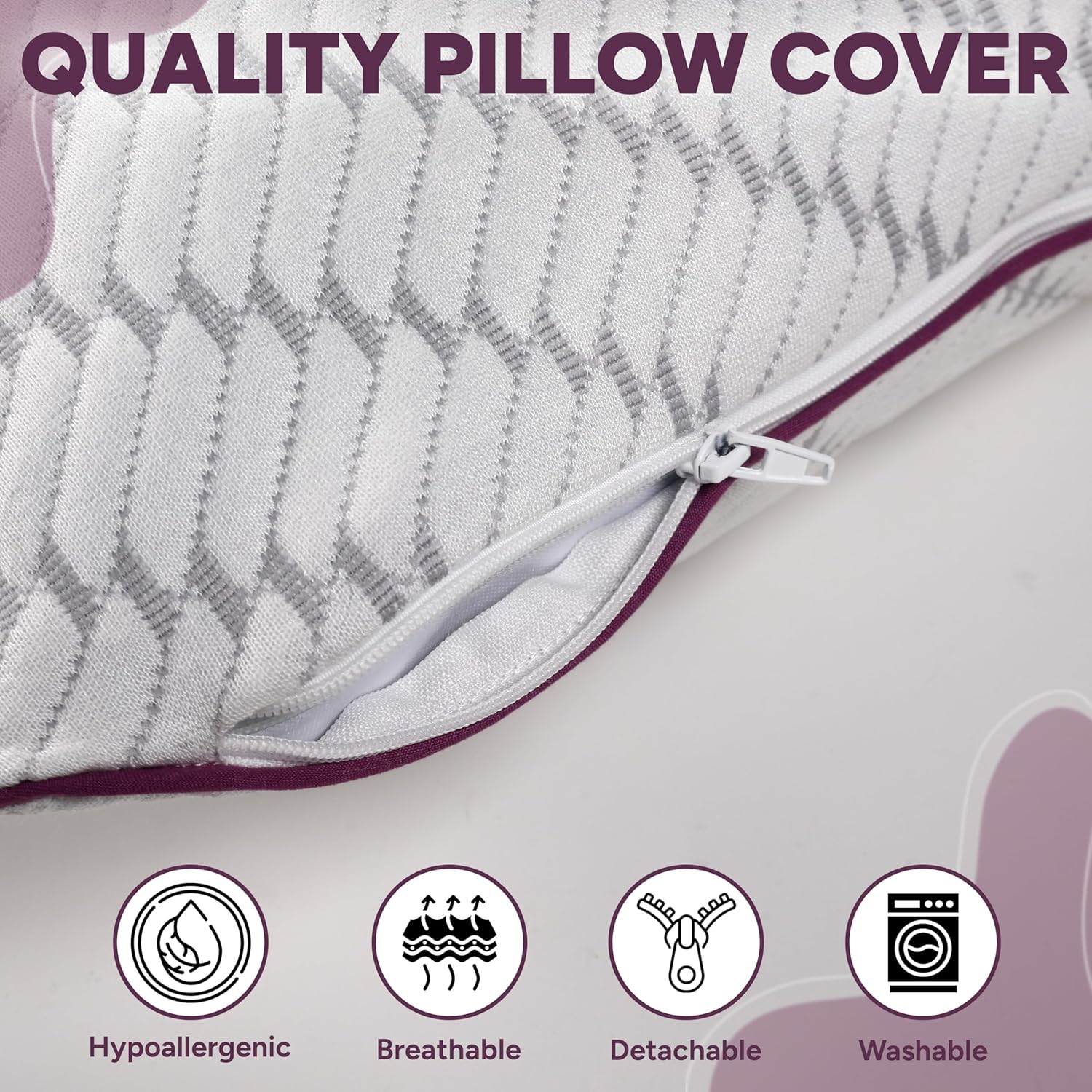 Adjustable Shredded Memory Foam Pillow for Neck & Shoulder Support | Customisable Height & Firmness for Side & Back Sleepers | Comfortable Support Pillow (1 Pack)