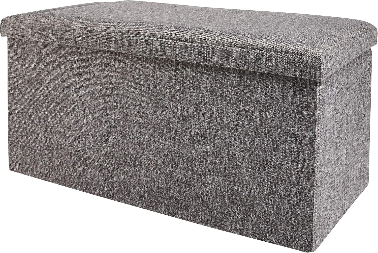 Zuvo Ottoman Storage Box 76x38x38cm Foldable Fabric Stool Chair Light Grey
