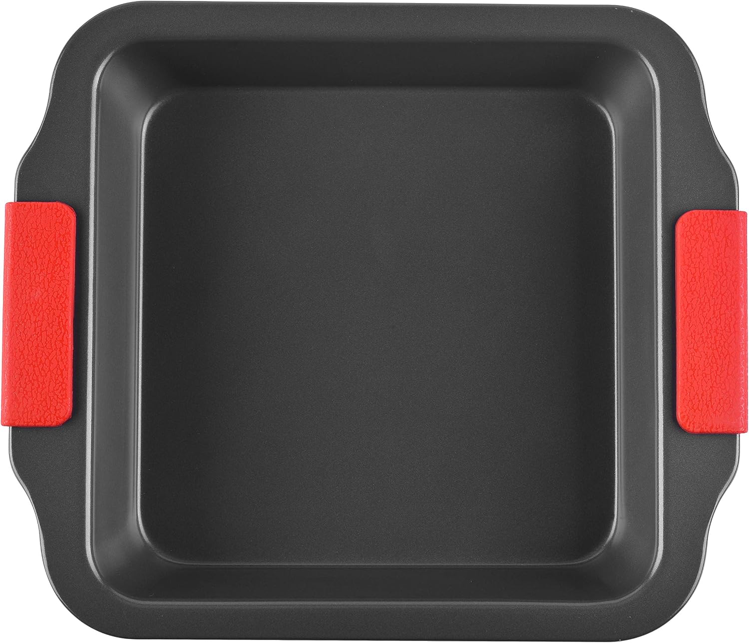 Zuvo Non-Stick Cake Tray with Red Silicone Handles | Large Baking Case for Mould Equipment Bakeware Used for Egg Cupcake mini Lasagne Cups Baked Oatmeal Cups (Black)