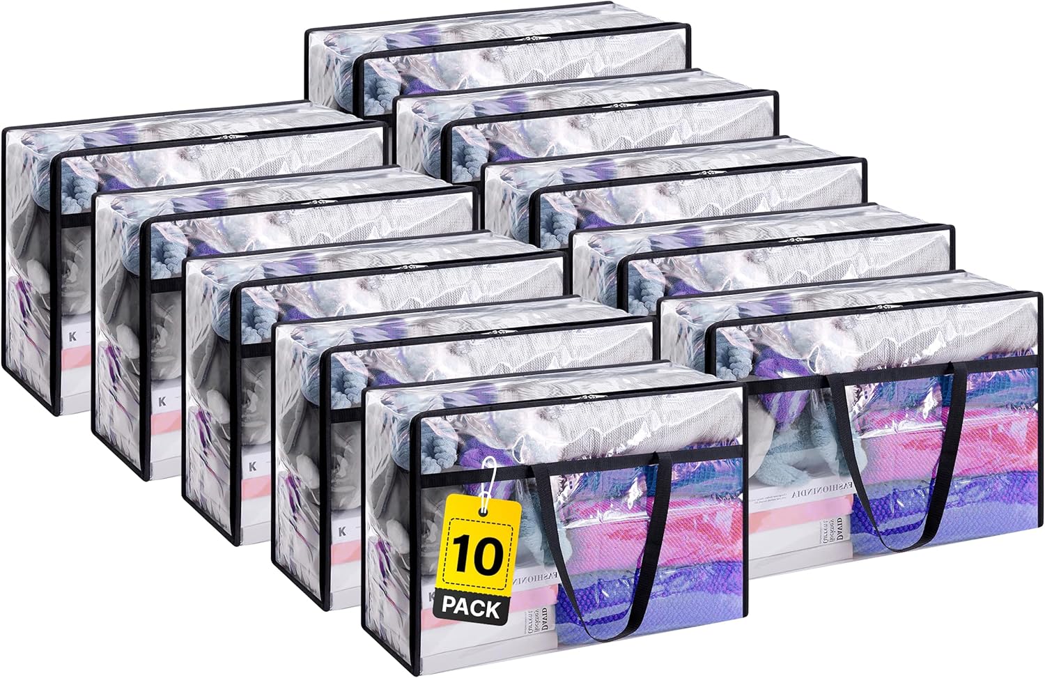 Zuvo Laundry Storage Bags Pack of 10, XL (46x23x38 cm)