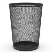 Zuvo Circular Mesh Waste Paper Bin Metal Trash Can, Black
