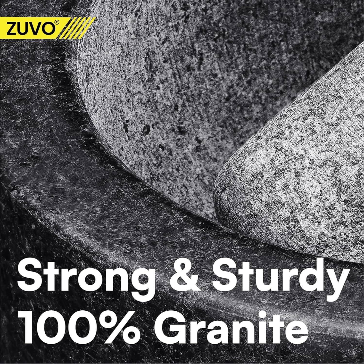 Zuvo Pestle and Mortar Set – Solid Natural Stone Durable Kitchen Grinder