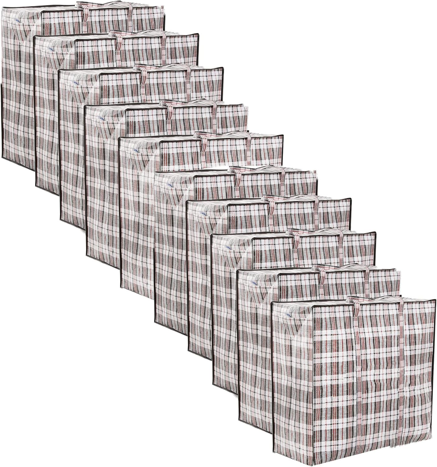 Zuvo Extra Large Laundry Bags with Zip 10 Pack Waterproof Storage 80x30x60