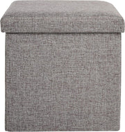 Zuvo Ottoman Storage Box Foldable Fabric Stool Chair 38x38x38cm Grey
