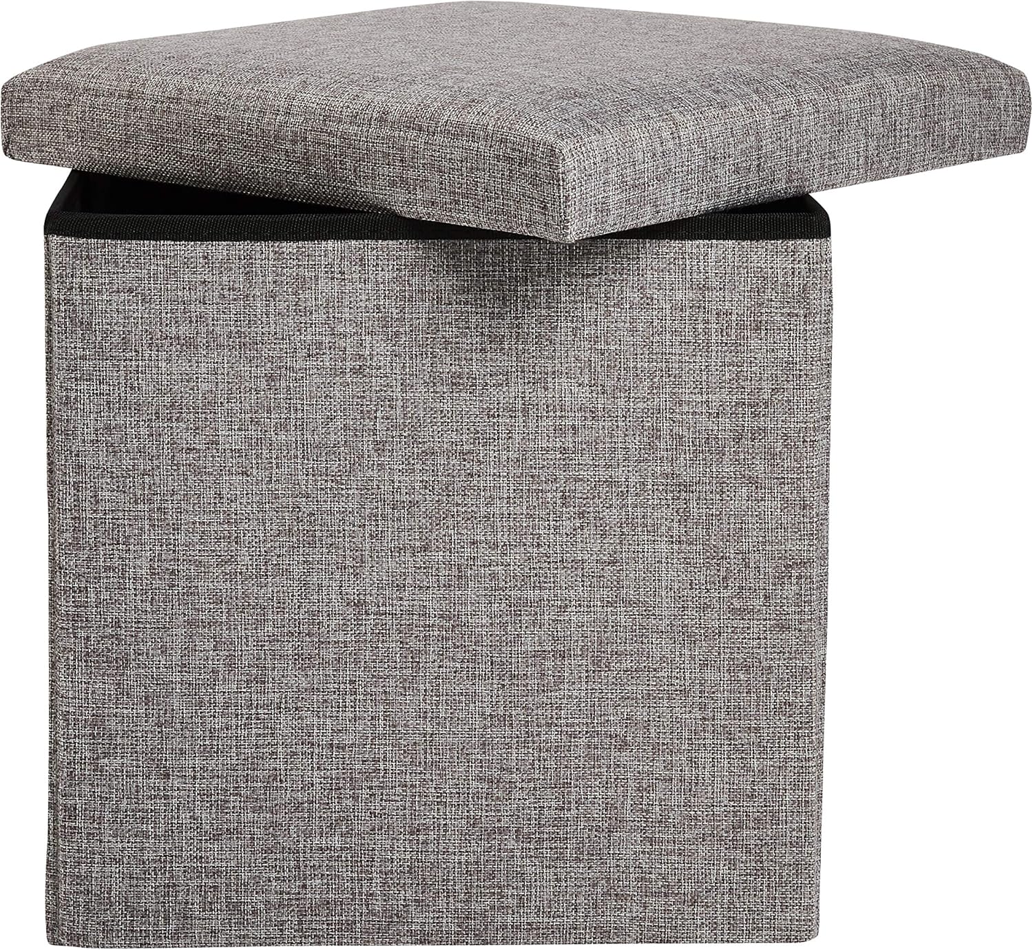 Zuvo Ottoman Storage Box Foldable Fabric Stool Chair 38x38x38cm Grey