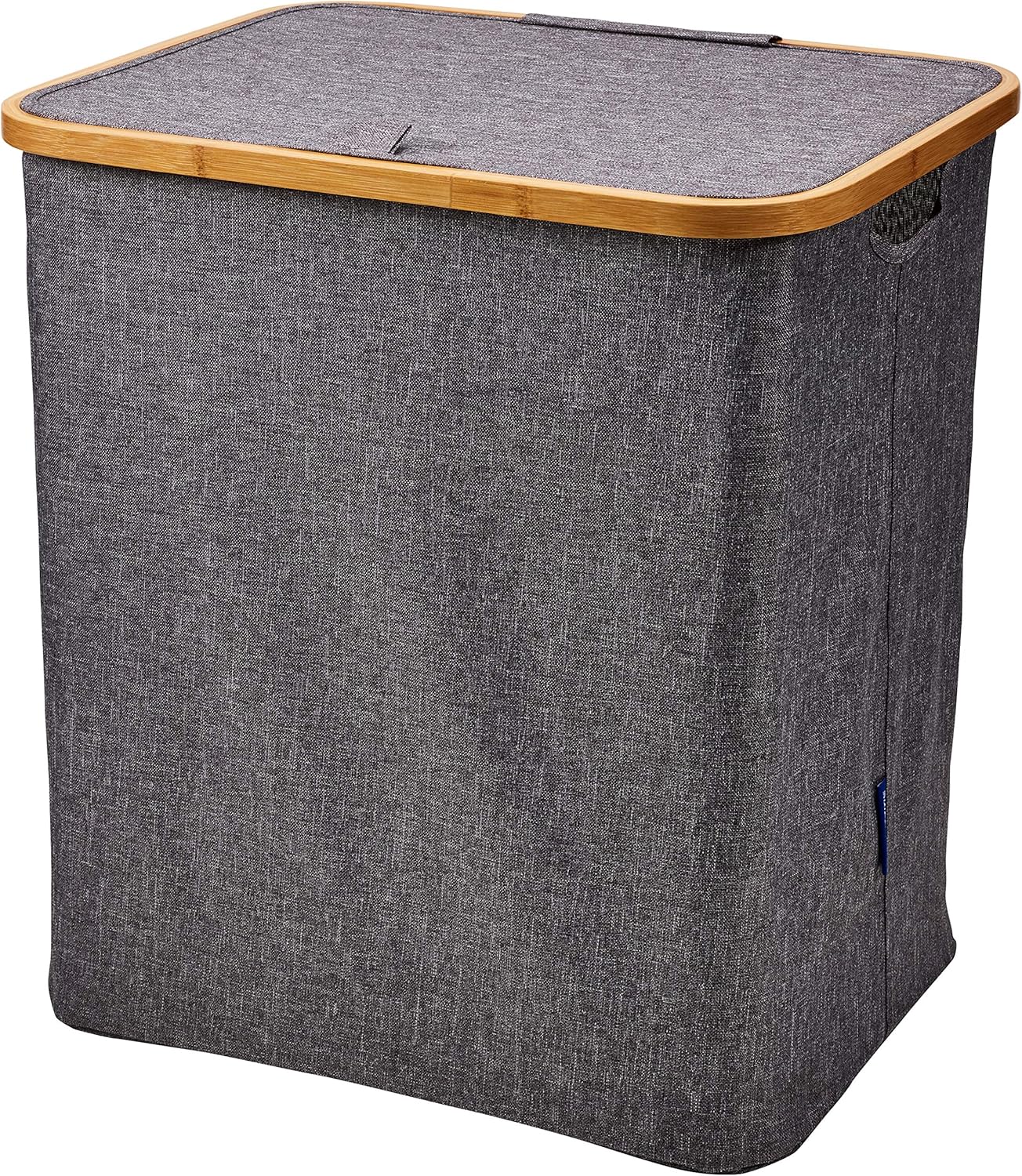 Collapsible Multipurpose Laundry Basket | Bamboo Wood and Linen Made Laundry Basket| Collapsible Laundry Hamper Made from Wood and Fabric (Grey)