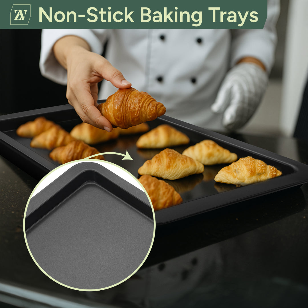 Zuvo Baking Trays (3 Pack)  – 32cm Oven Trays for Baking