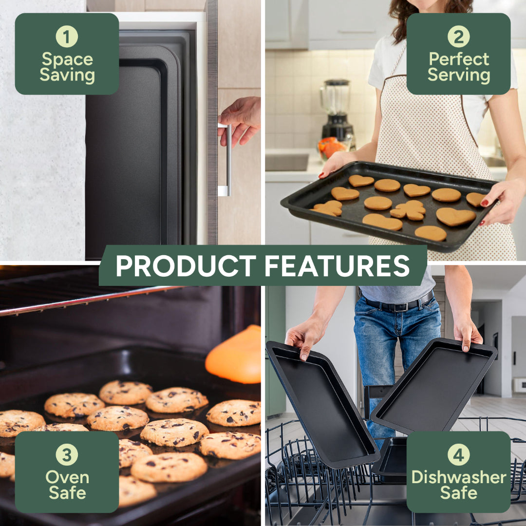 Zuvo Baking Trays (3 Pack)  – 32cm Oven Trays for Baking