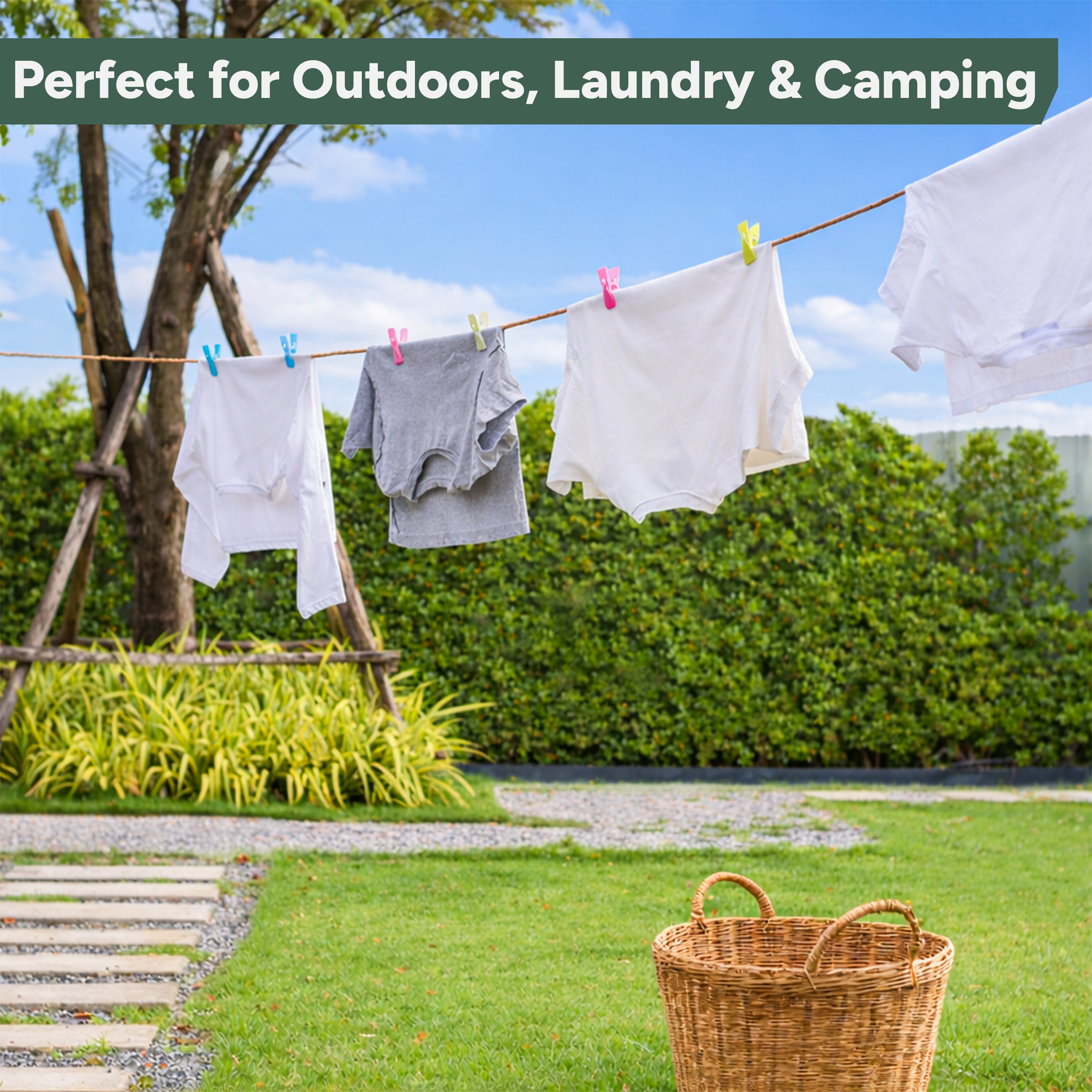 Zuvo 30m Outdoor Washing Line Heavy Duty Polyester Clothes Line Rope