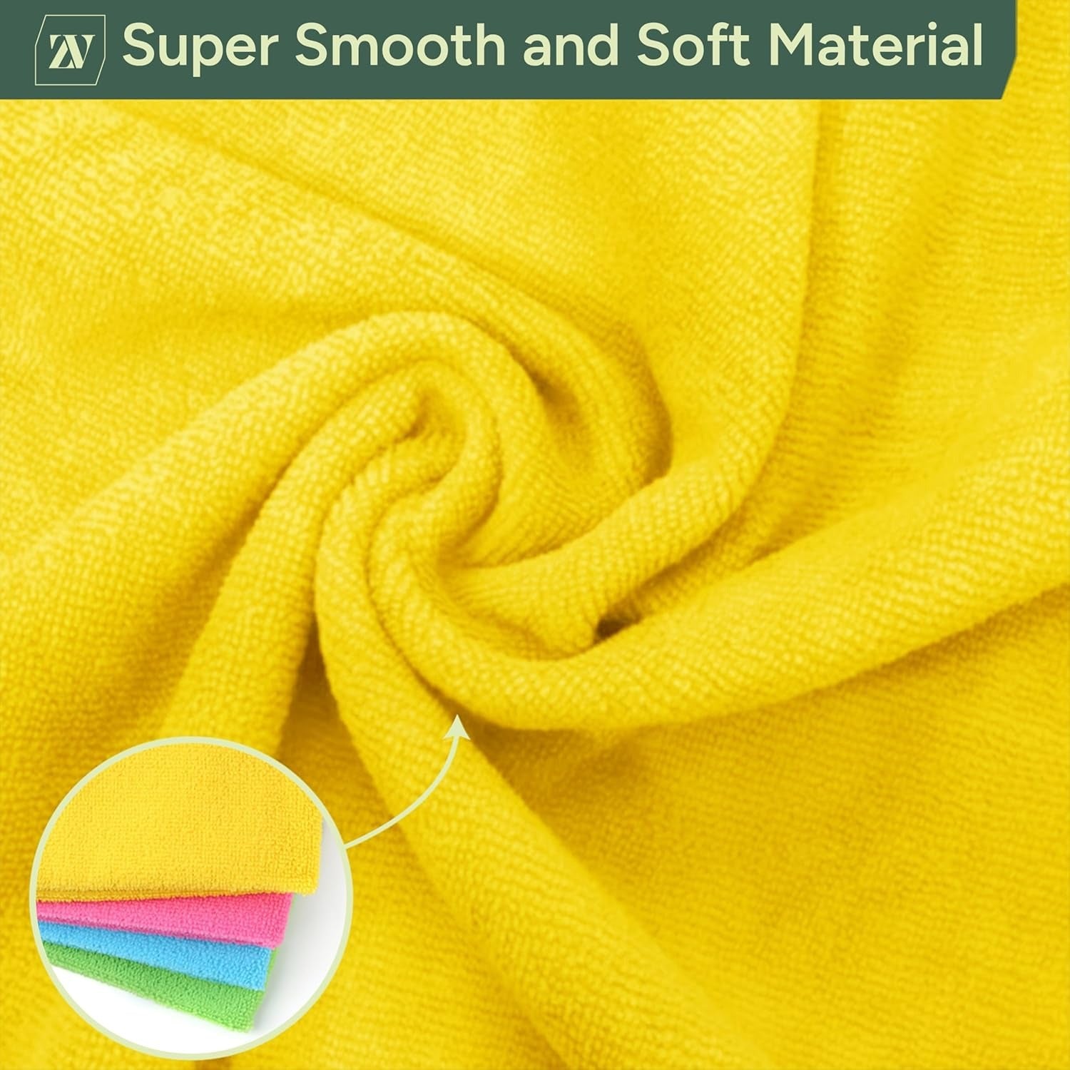 Zuvo Microfibre Cloths 12 Pack 32x32cm Lint Free Multi Colour Cleaning