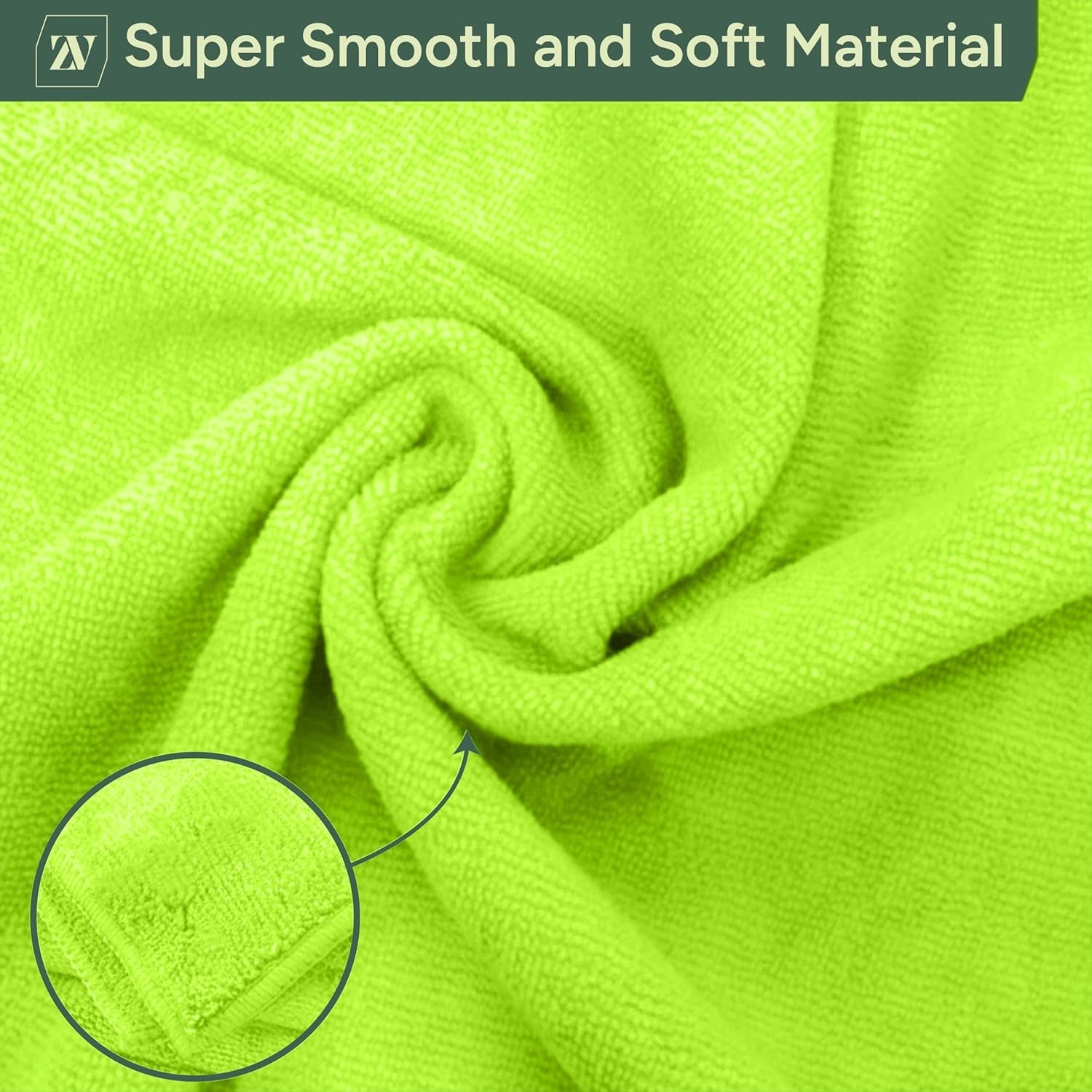 Zuvo Microfibre Cloth Pack of 12 Green 32x32cm