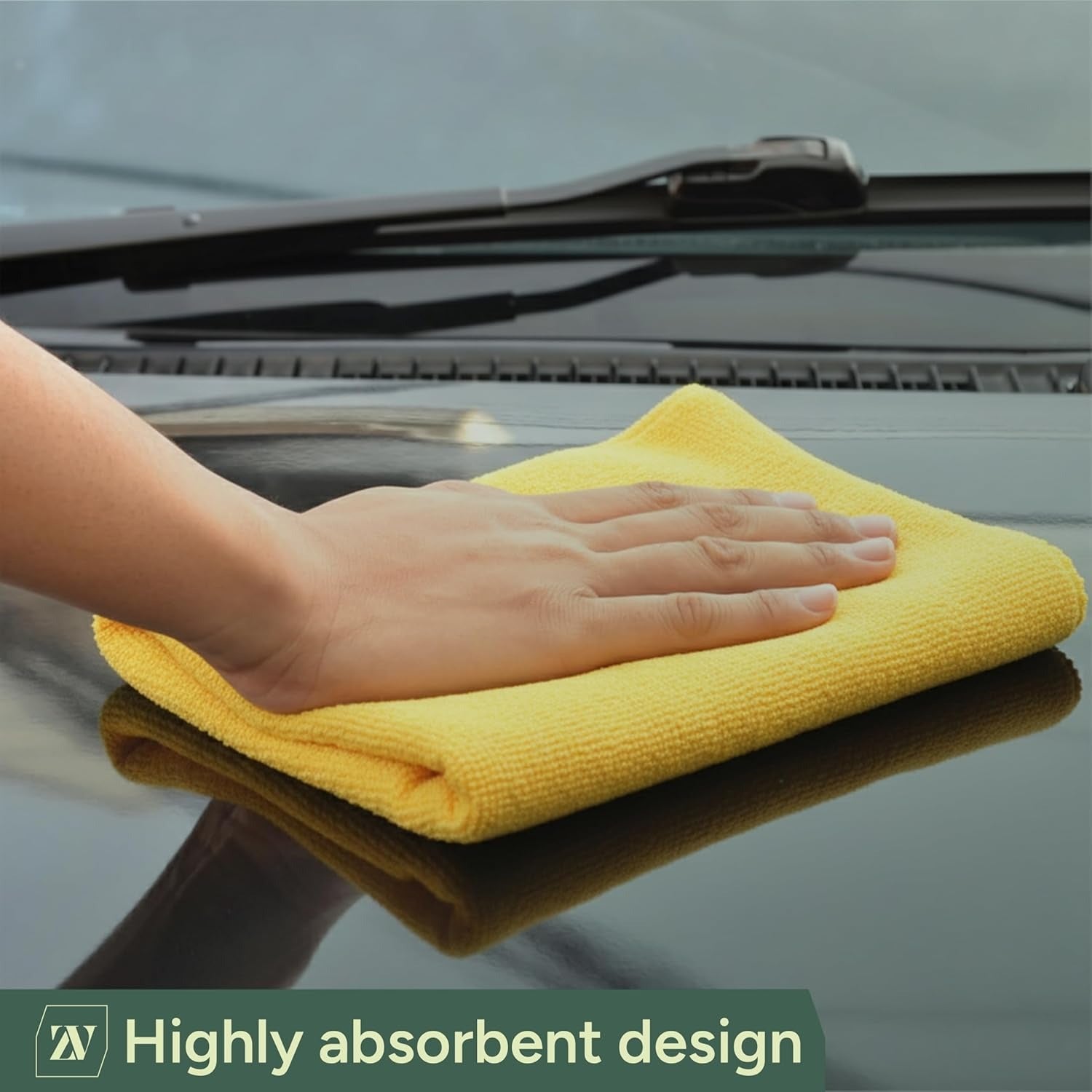 Zuvo Microfibre Cloths 12 Pack 32x32cm Yellow Lint Free Cleaning Rags