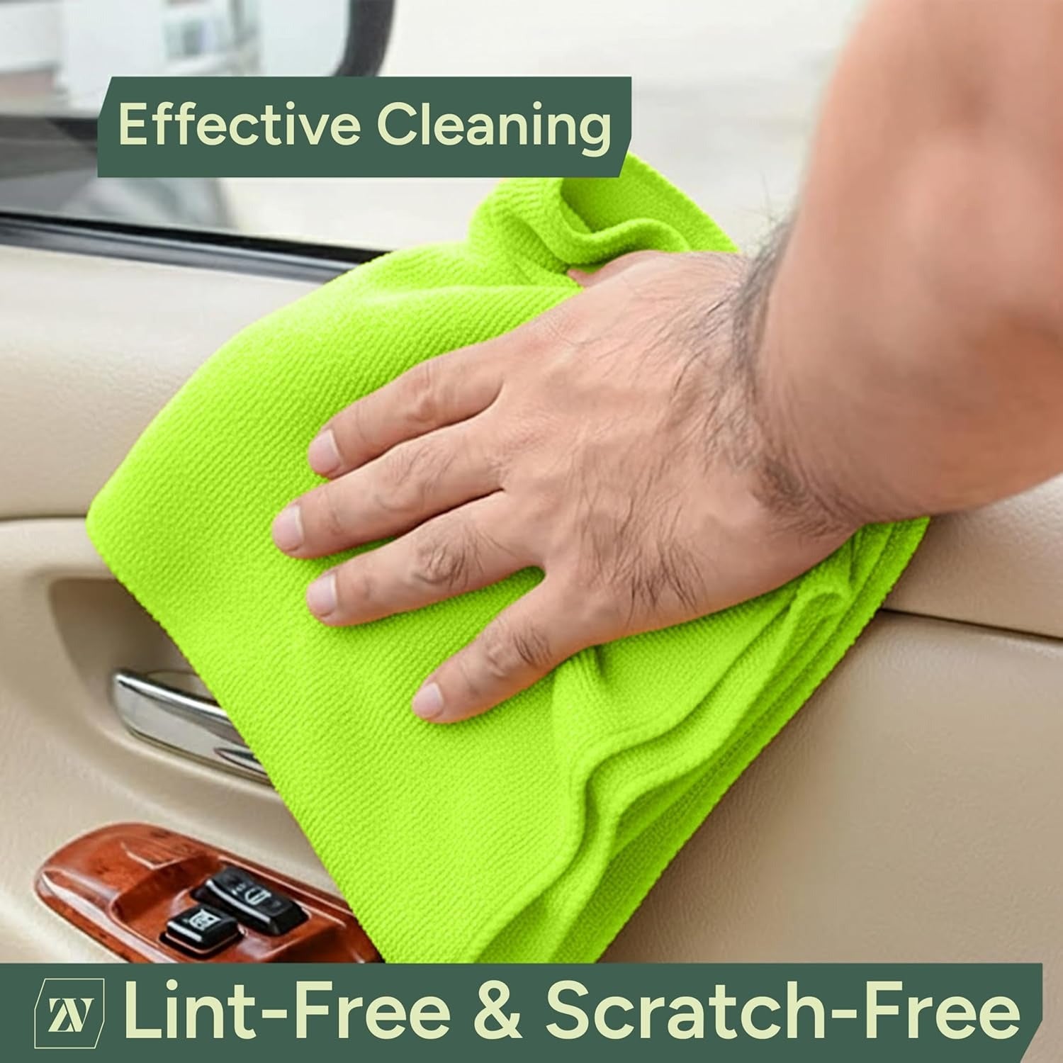 Zuvo Microfibre Cloth Pack of 12 Green 32x32cm