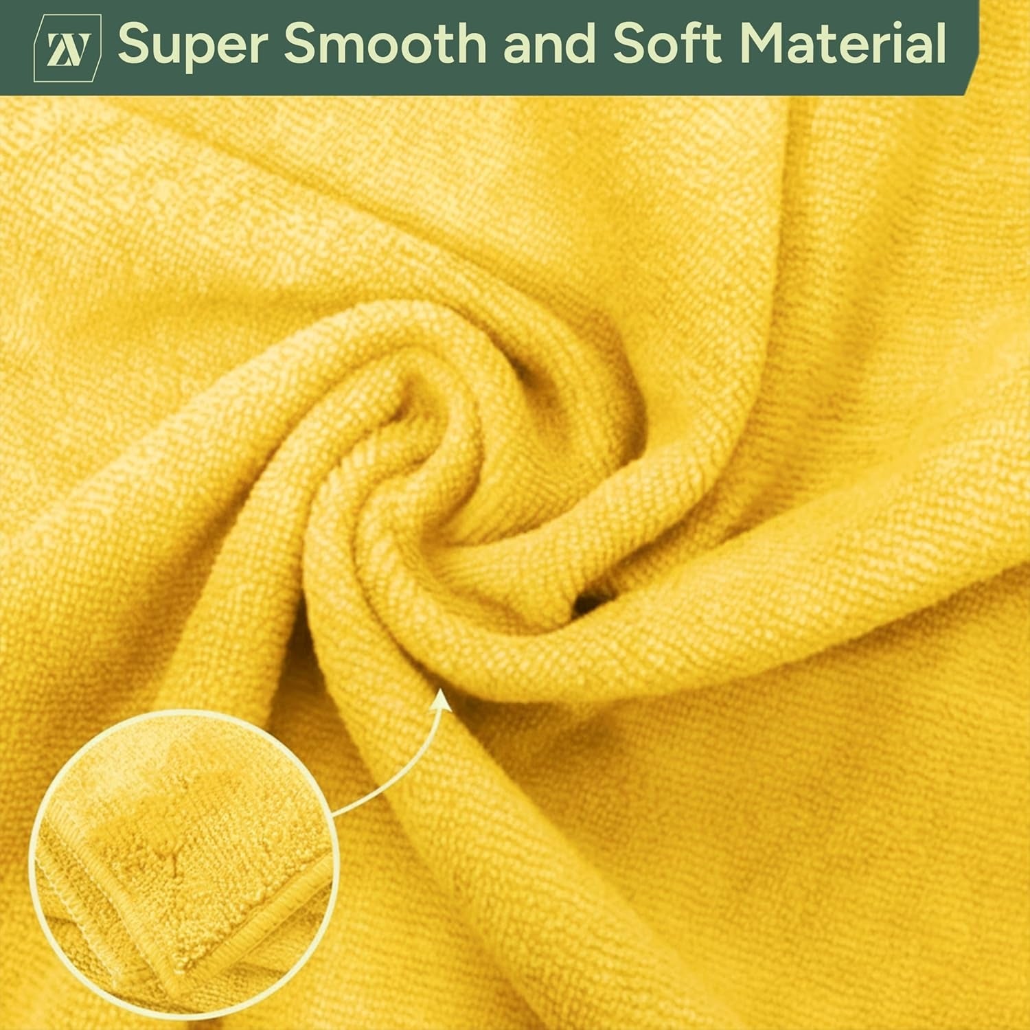 Zuvo Microfibre Cloths 12 Pack 32x32cm Yellow Lint Free Cleaning Rags