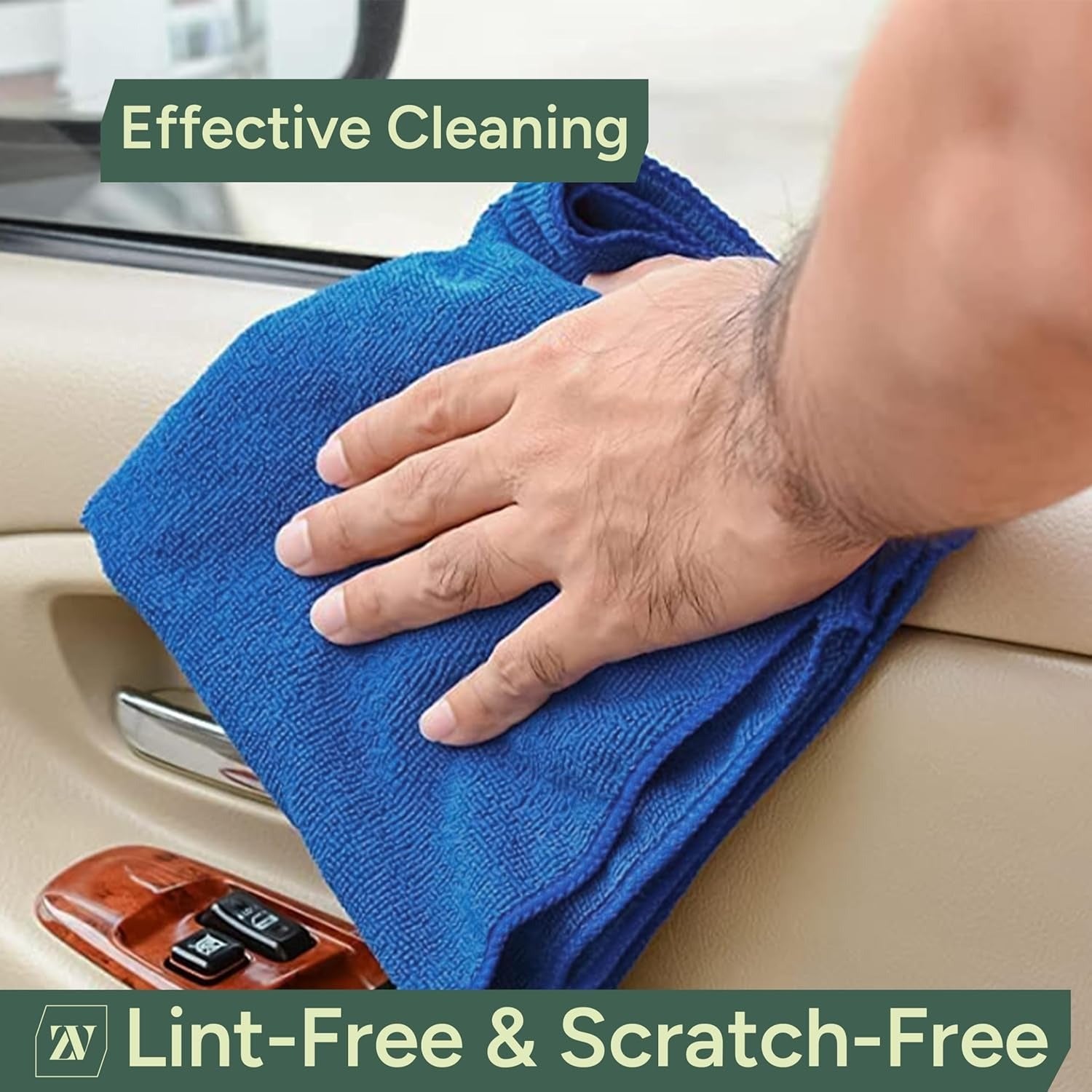 Zuvo Microfibre Cloths 12 Pack 32x32cm Yellow Lint Free Cleaning Rags