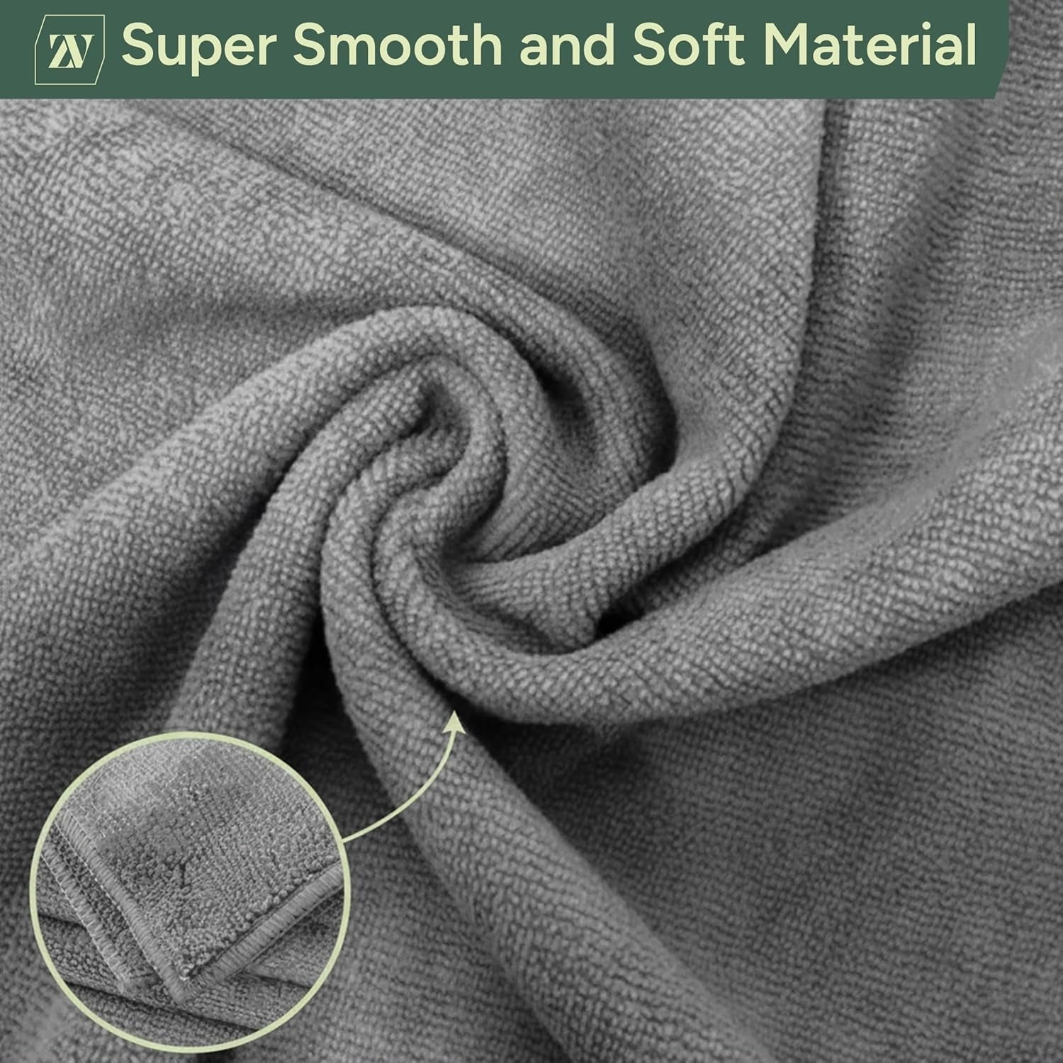 Zuvo Microfibre Cloths 12 Pack 32x32cm Grey Lint Free Cleaning Rags