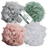Zuvo Loofah Bath Sponge 4-Pack Soft, Durable Shower Puffs