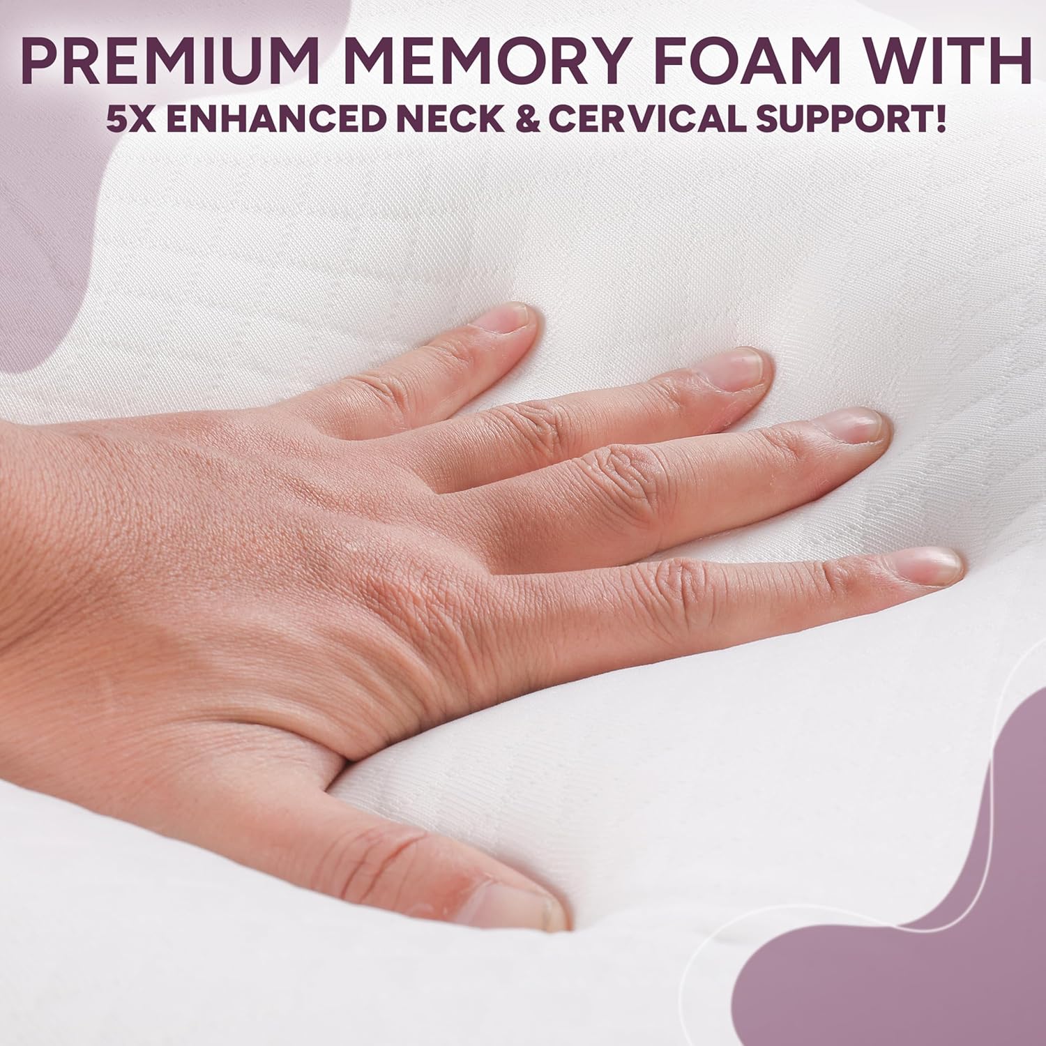 Cervical Memory Foam Pillow for Neck and Shoulder Support Orthopaedic Contour Design Ideal for Side and Back Sleepers