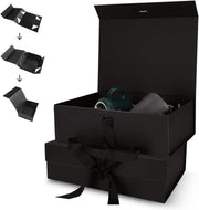 Black Magnetic Gift Box with Ribbon - Elegant Gift Box for Weddings, Birthdays, and Anniversaries - Premium Quality, 31x22x10 CM - 1 Pack