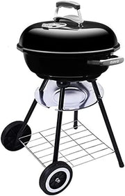 43cm Portable Charcoal Kettle BBQ Grill with Wheels & Thermometer
