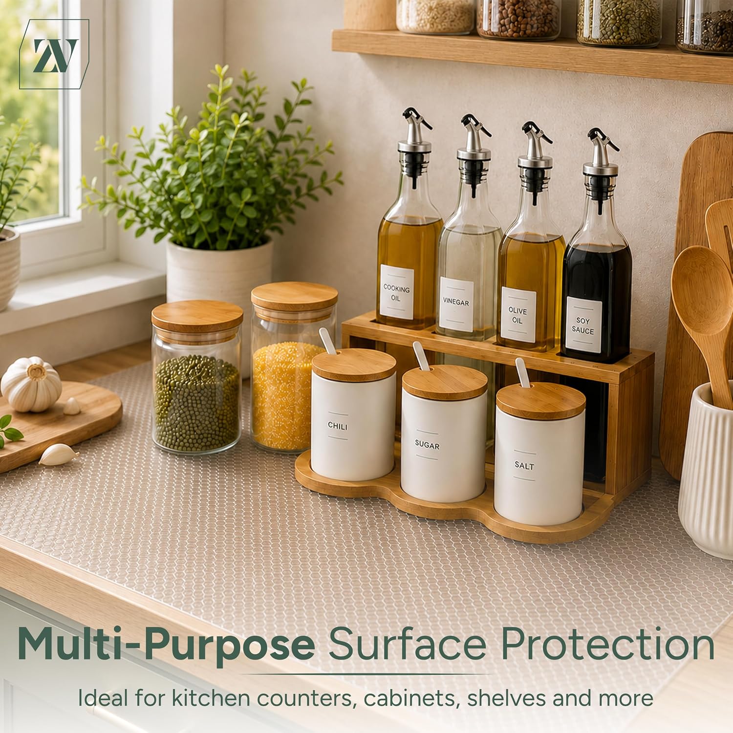 Zuvo Shelf Liner Non Slip Drawer Cupboard Mat 30cm x 3m Waterproof Roll