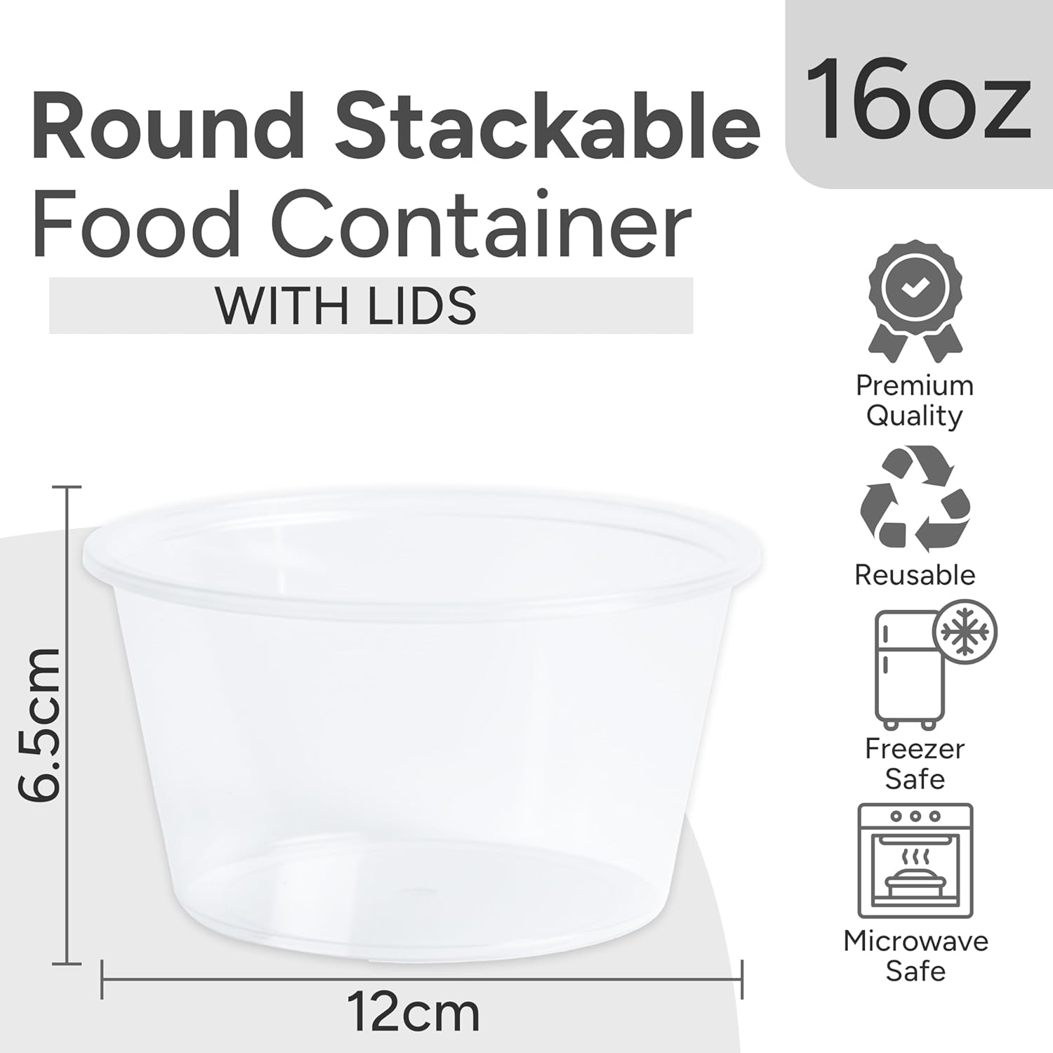AVLASH® 450ml Food Containers with Lids, 50 Pack, Reusable & Leakproof
